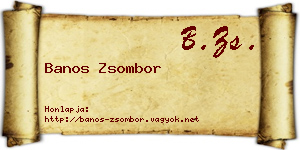 Banos Zsombor névjegykártya